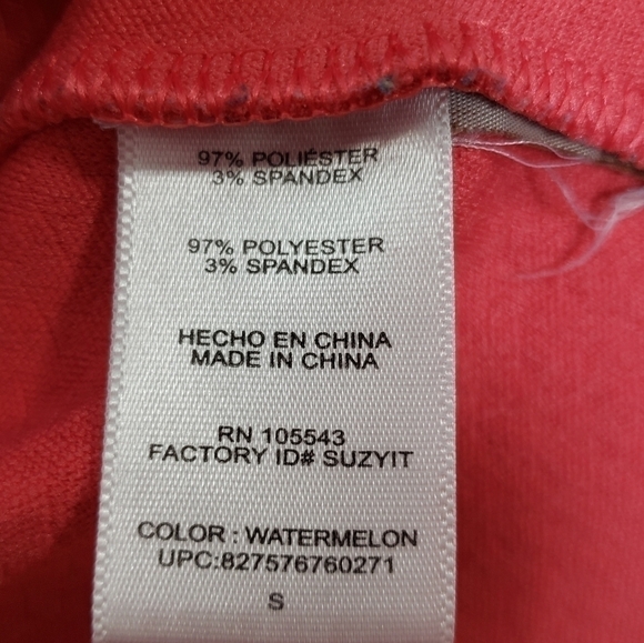 Daisy Fuentes Peplum Short Sleeve Coral Top - Picture 7 of 7